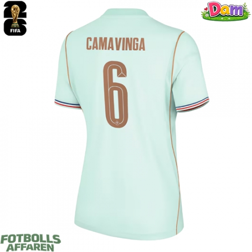 Frankrike Eduardo Camavinga #6 Bortatröja Kvinnor VM 2026 Kortärmad